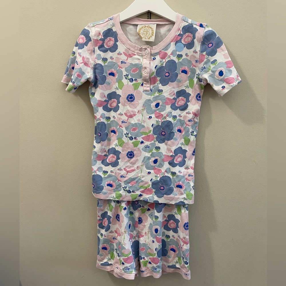 The Beaufort Bonnet Co. Floral Kids Pajama Set Pima Cotton AS-IS